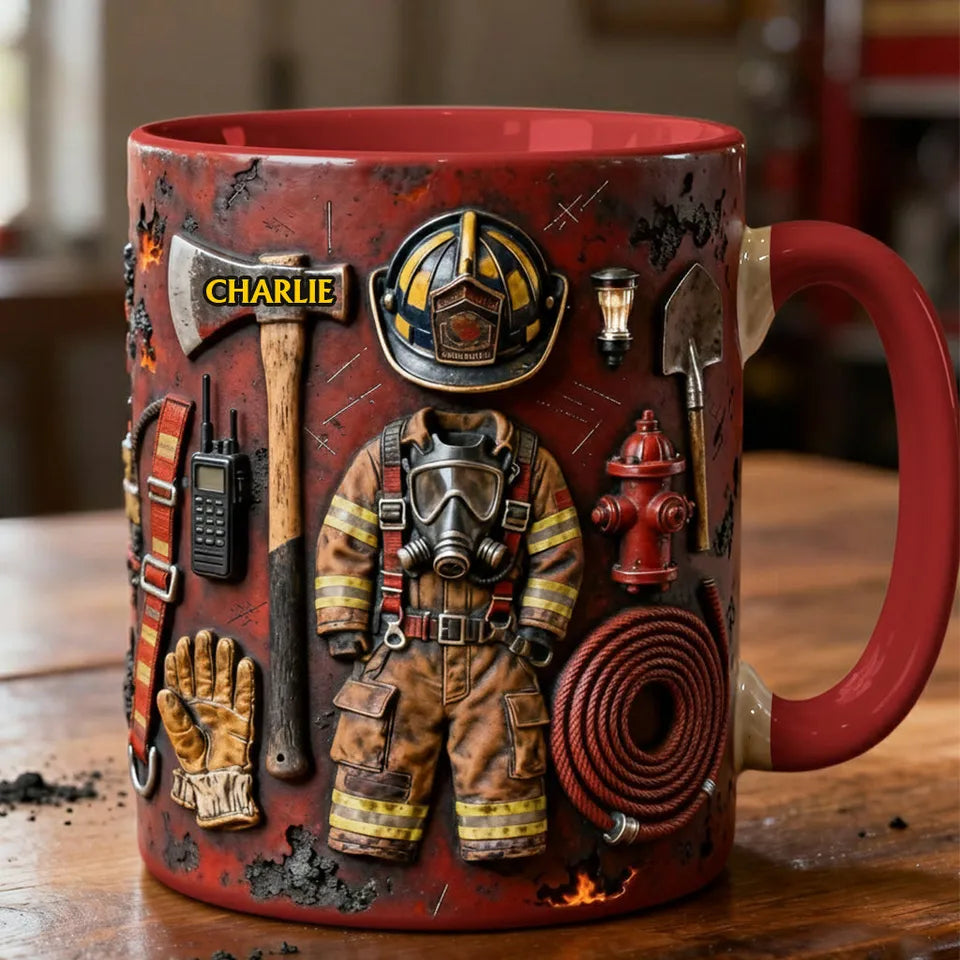 Proud Firefighter - Personalized Firefighter 3D Accent Mug