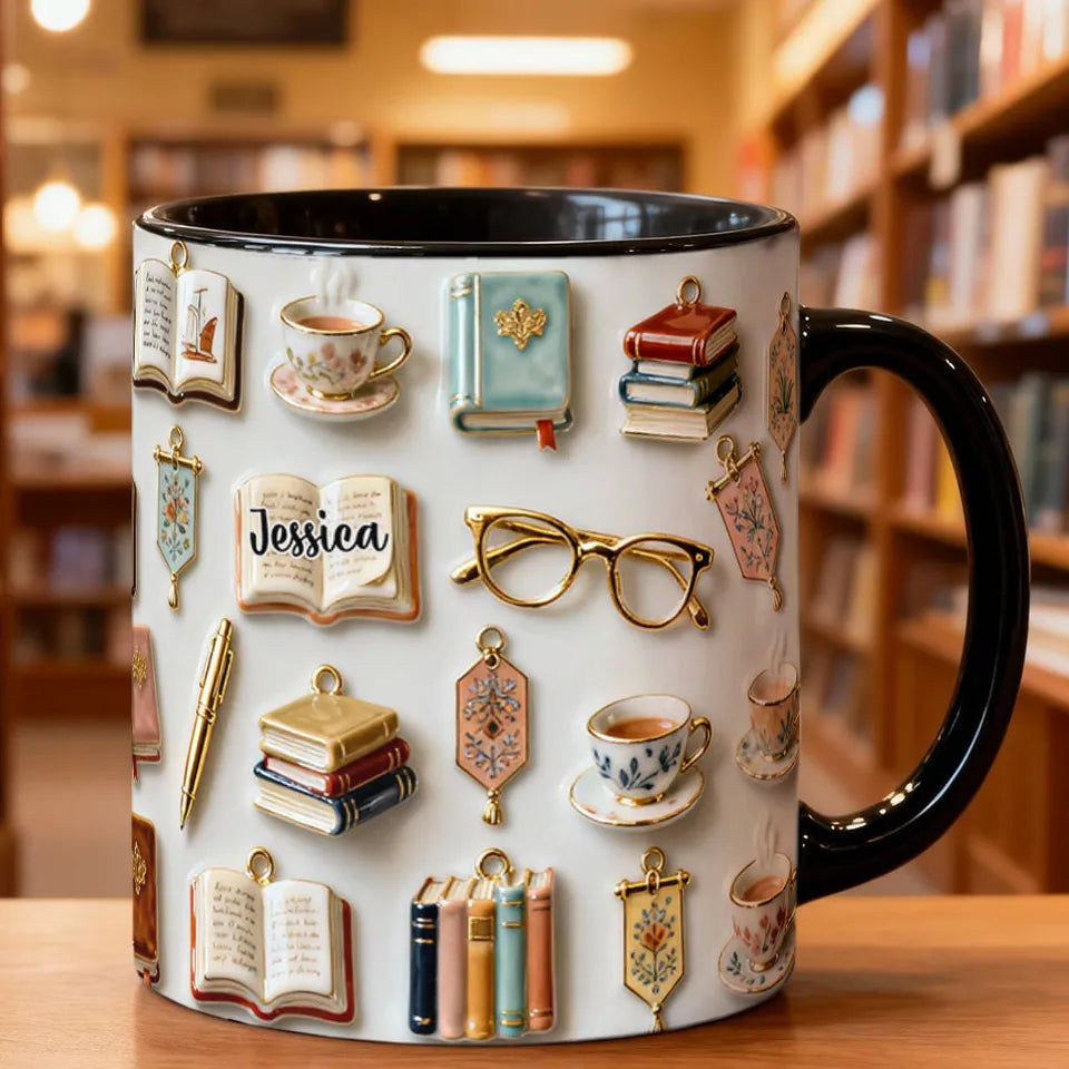Just A Girl Who Loves Books - Personalized Book Accent Mug