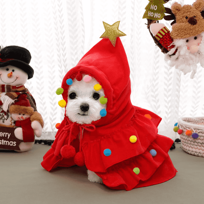 Festlicher Weihnachtsmann-Umhang für Haustiere