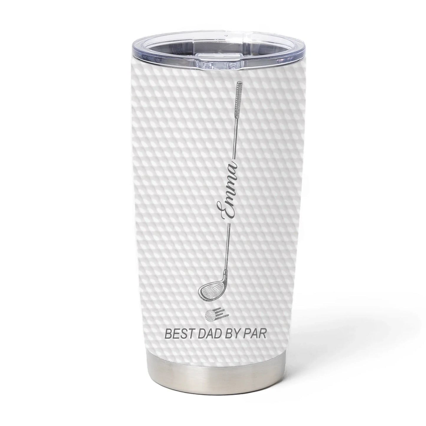 The Best Dad by Par - Personalized Tumbler, Custom Kids' Name Golf Water Bottle, Father's Day Gift for Dad