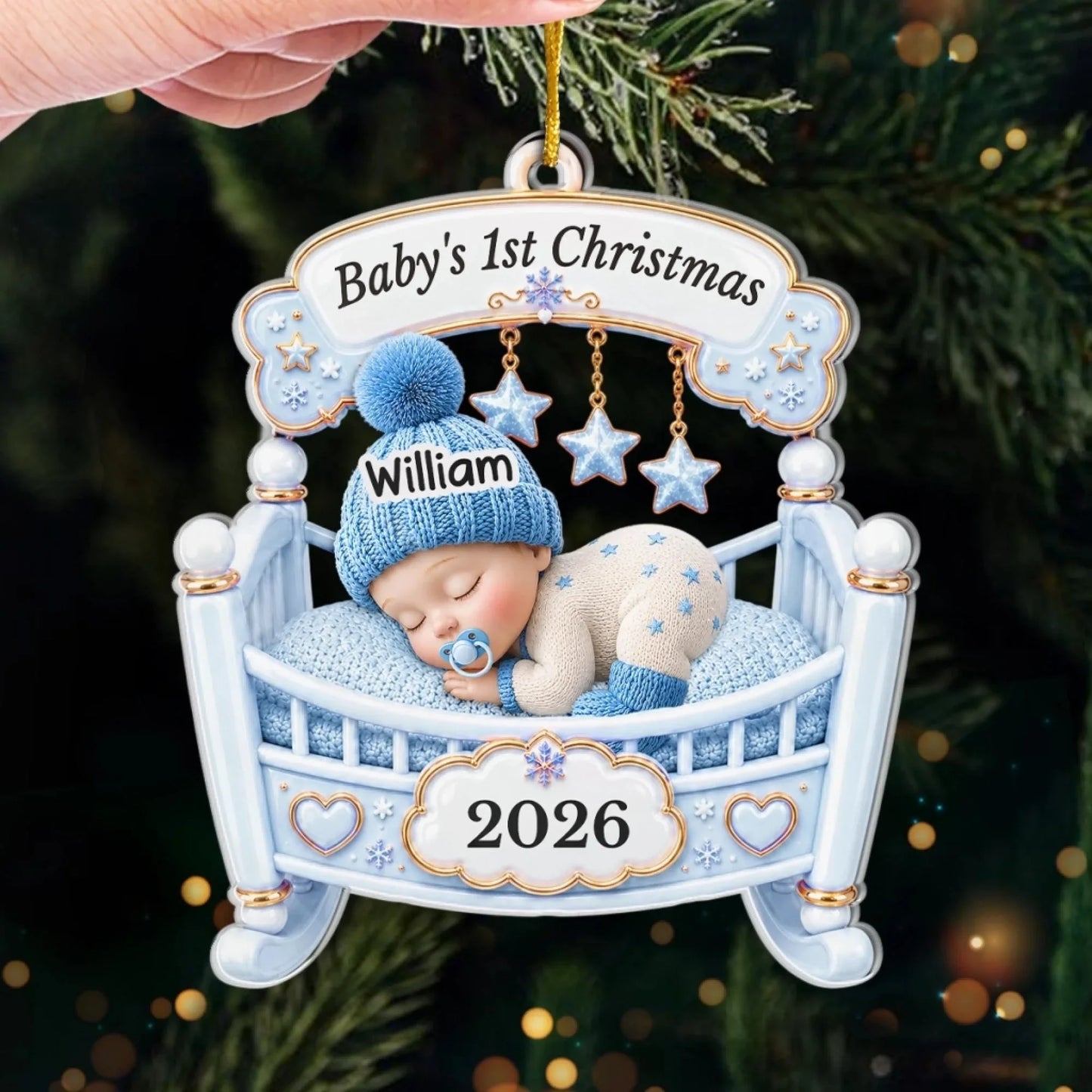The Sweetest Miracle - Custom Baby's First Christmas Acrylic Ornament