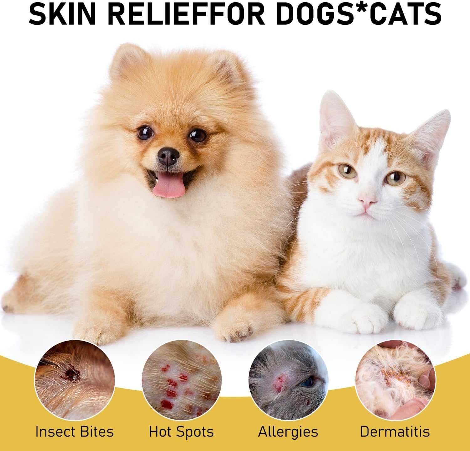 2Pcs Pet Skin Soothing Spray for Dogs,Pet Skin Treatment Spray for Dogs and Cats - Nature Soothing Solution for It-chy Skin and Reduces Scratching,Pet Skin Soothing Spray for All Animals(50ml/1.69oz)