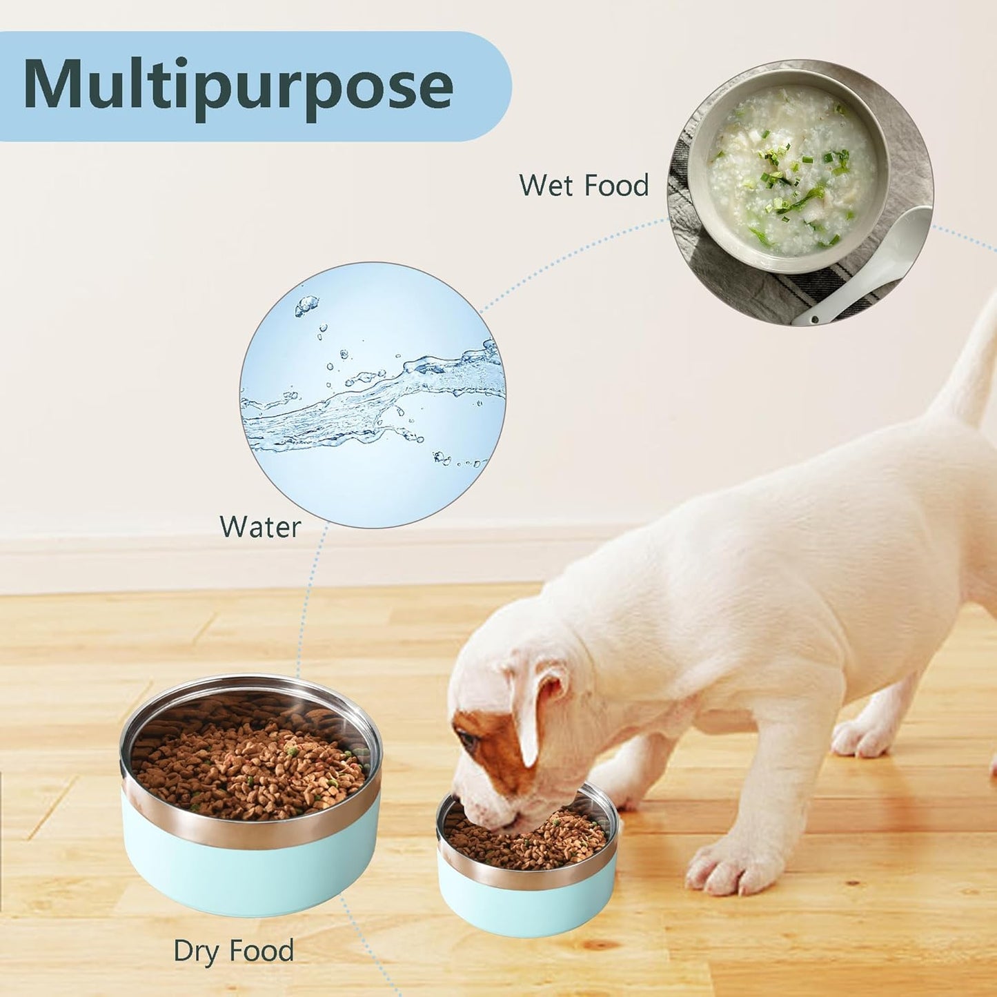 Personalized Dog Bowls with Name, Customized Steel-stanless Pet Water Bowls for Both Cat & Dog