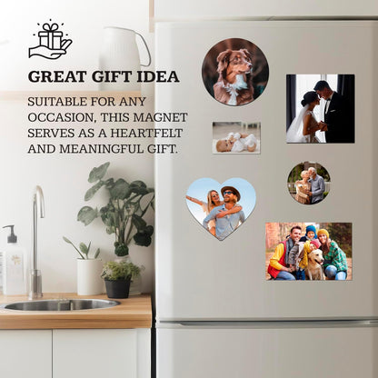 Custom Photo Magnet, Personalized Picture for Kitchen Fridge, Locker and Office Magnets with Variation Shapes and Four Differents Sizes