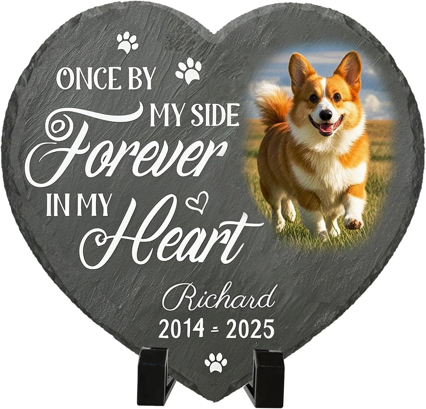 Personalized Pet Memorial Stone - Custom Dog Grave Marker with Name & Photo - Sympathy Gifts for Loss of Beloved Dog