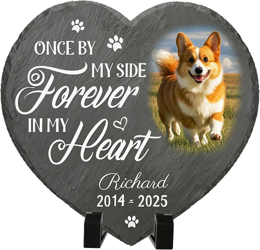Personalized Pet Memorial Stone - Custom Dog Grave Marker with Name & Photo - Sympathy Gifts for Loss of Beloved Dog