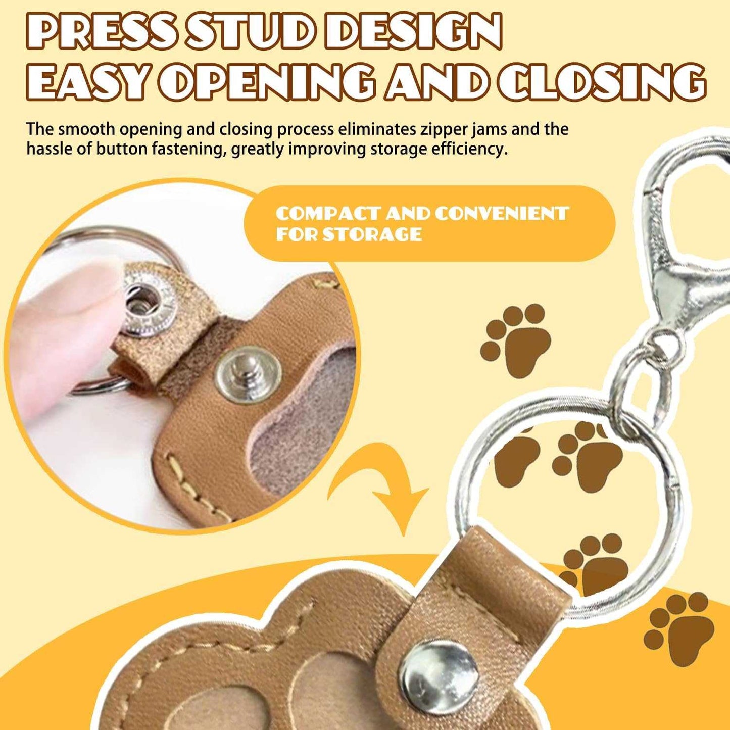 3 Pcs Dog Fur Storage Keychain, Cute Leather Paw Keychain Pet Hair Keepsake Keyring, Unique Memorial Collection Key Chain, Pet Memorial Gifts for Bag Purse Paw Charm Key Holder(Gray,Black,Brown)