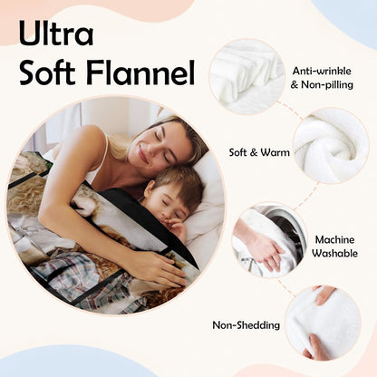 Mothers Day Birthday Gifts for Mom Custom Blanket with Pictures Text Personalized Flannel Photo Blankets Customized Throw Gift for Women