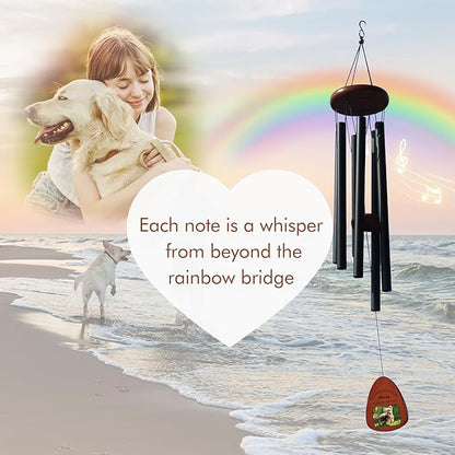 Personalized Pet Memorial Wind Chime with Photo – Custom Dog & Cat Remembrance Gift, Sympathy Gift for Pet Loss