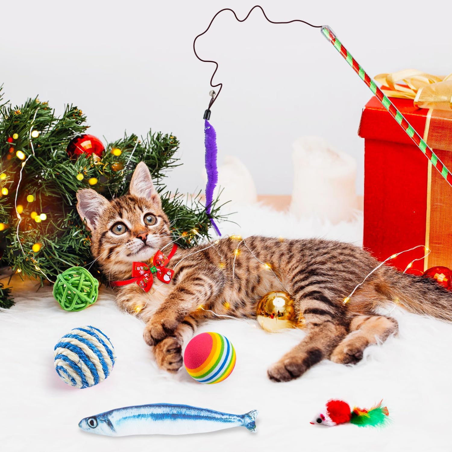 Cat Advent Calendar 2025, 24 Days Cat Toy Countdown Calendar Christmas Toys for Kitten with Catnip Toys, Mice, Xmas Gifts for Cat Lovers