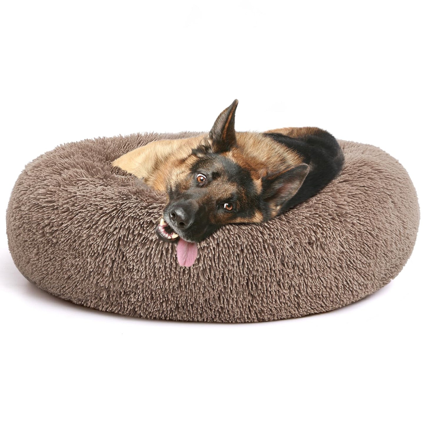 MIXJOY Ultra Soft & Comfortable Donut Cuddler Round Dog & Cat Bed (30'', Brown)