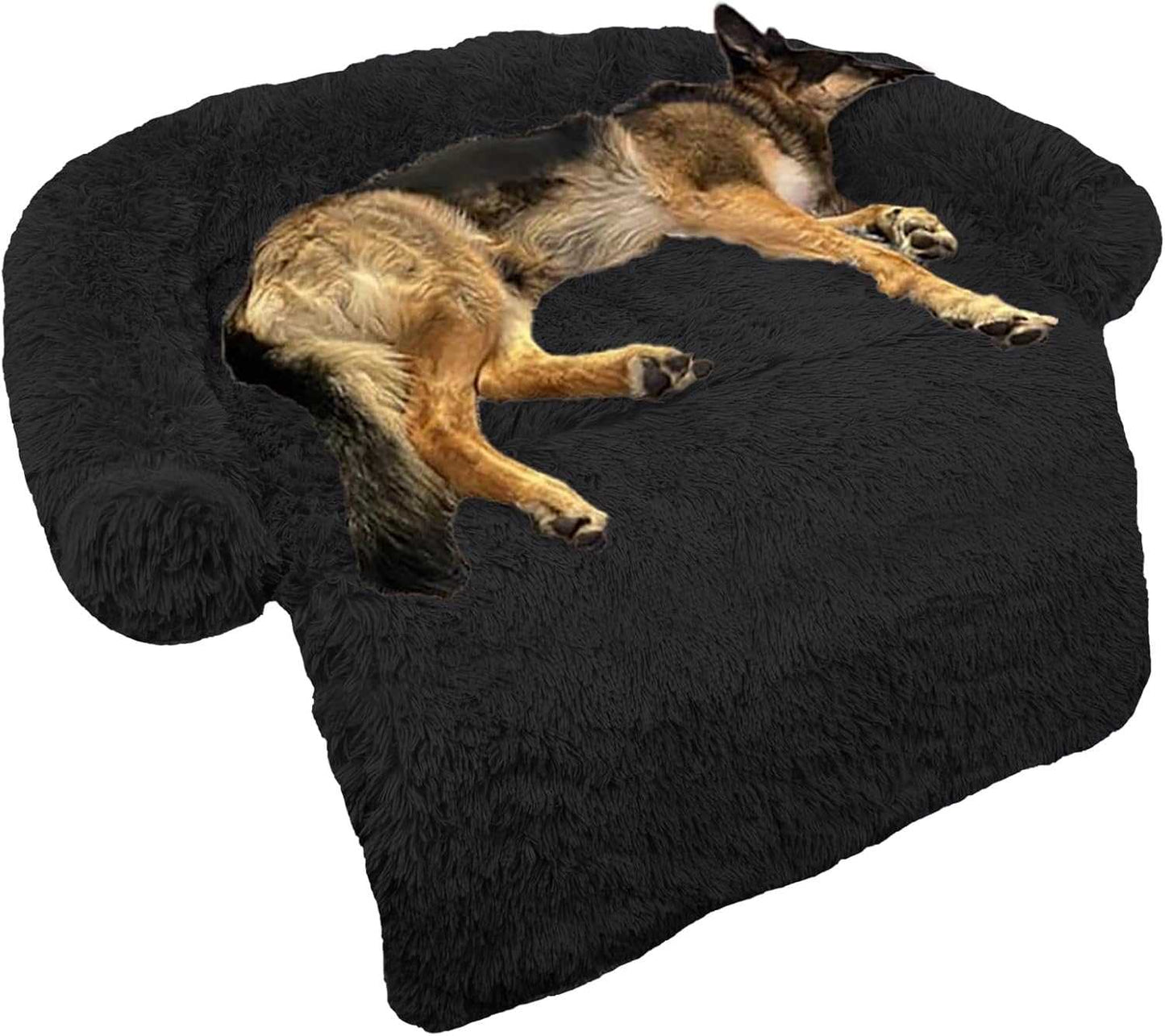 Calming Dog Bed Fluffy Plush Dog Mat for Furniture Protector with Removable Washable Cover for Large Medium Small Dogs and Cats