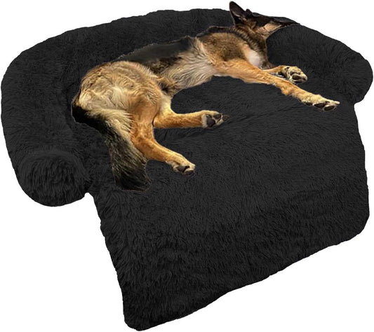 Calming Dog Bed Fluffy Plush Dog Mat for Furniture Protector with Removable Washable Cover for Large Medium Small Dogs and Cats