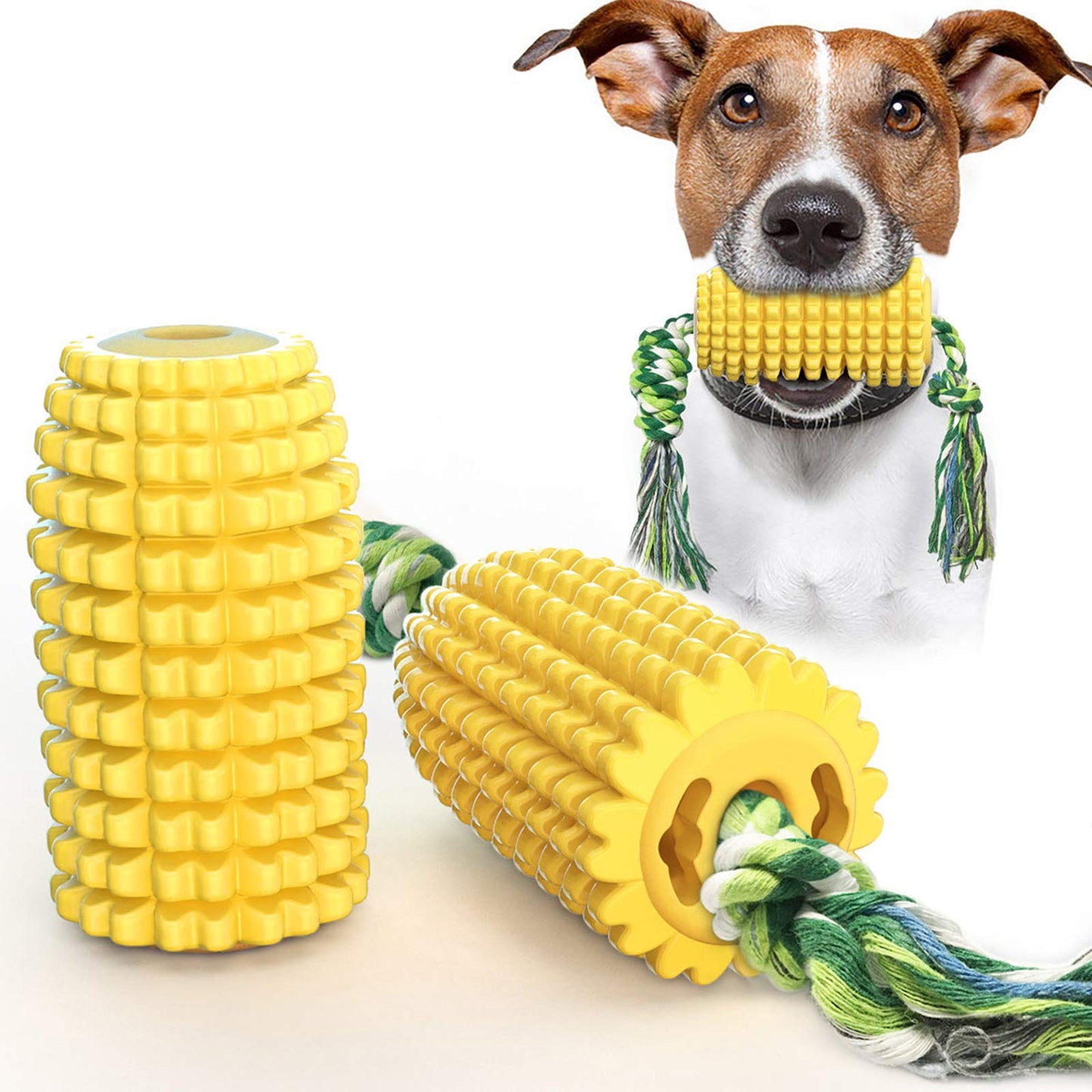 Carllg Dog Chew Toys for Aggressive Chewers, Indestructible Tough Durable Squeaky Interactive Dog Toys, Puppy Teeth Chew Corn Stick Toy for Small Medium Large Breed