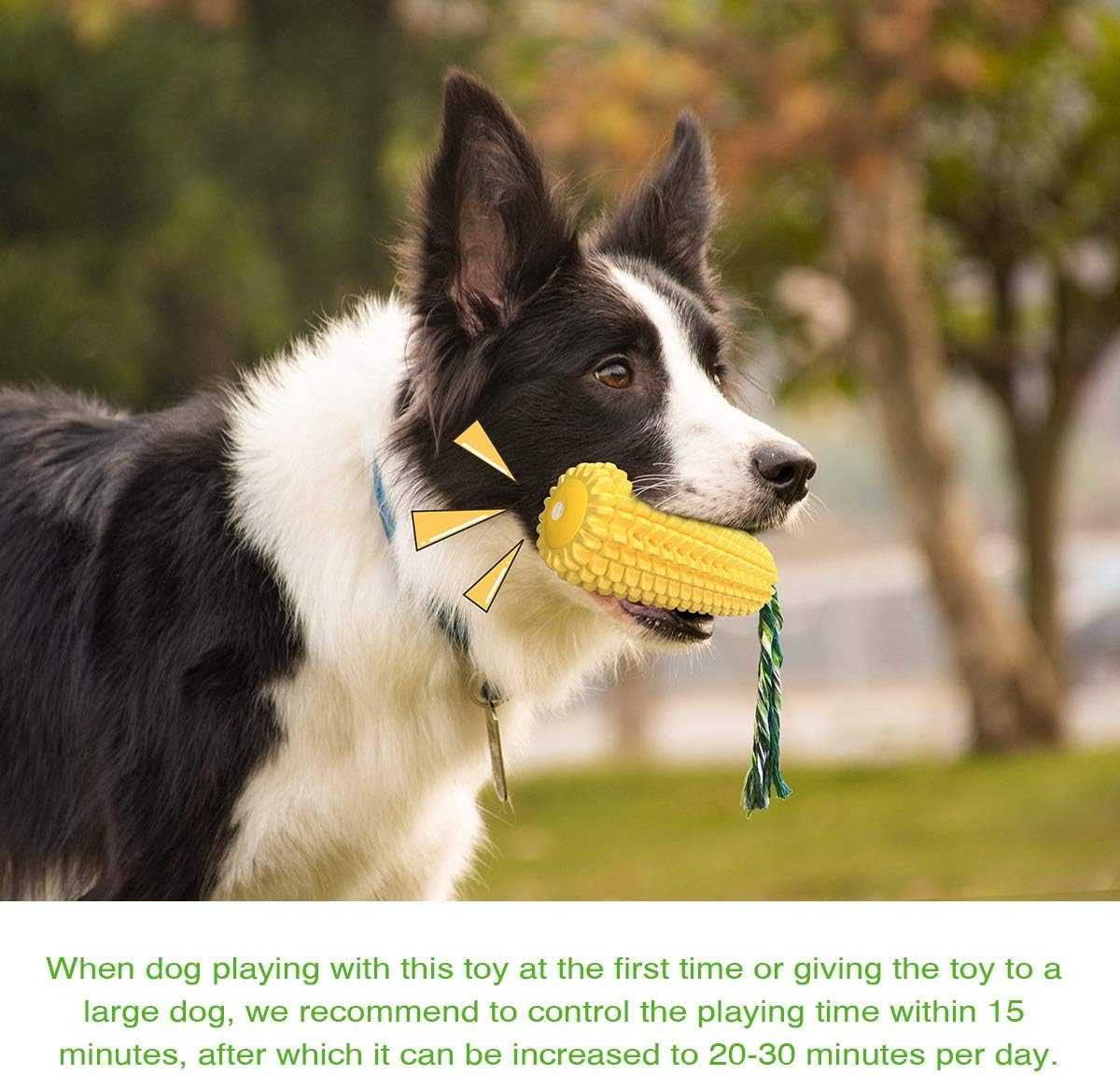Carllg Dog Chew Toys for Aggressive Chewers, Indestructible Tough Durable Squeaky Interactive Dog Toys, Puppy Teeth Chew Corn Stick Toy for Small Medium Large Breed