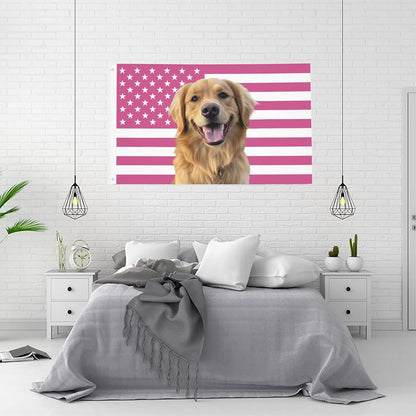 Custom Pink American Flag 3x5 ft with Personalized Image, Decorative Flag for Bedrooms, Living Rooms, Dormitories, Events and Wall Display