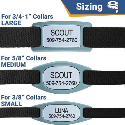 PetTags Silent Dog Tag, Personalized Engraved Silicone and Cat Name Pet ID Tags