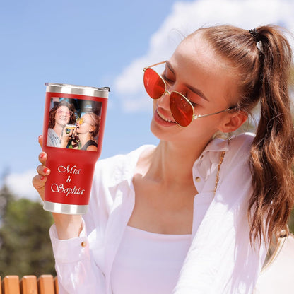 Personalized Coffee Tumbler, Custom Mugs with Pictures Text Name Logo, 30oz Stainless Steel Personalized Mug Cup