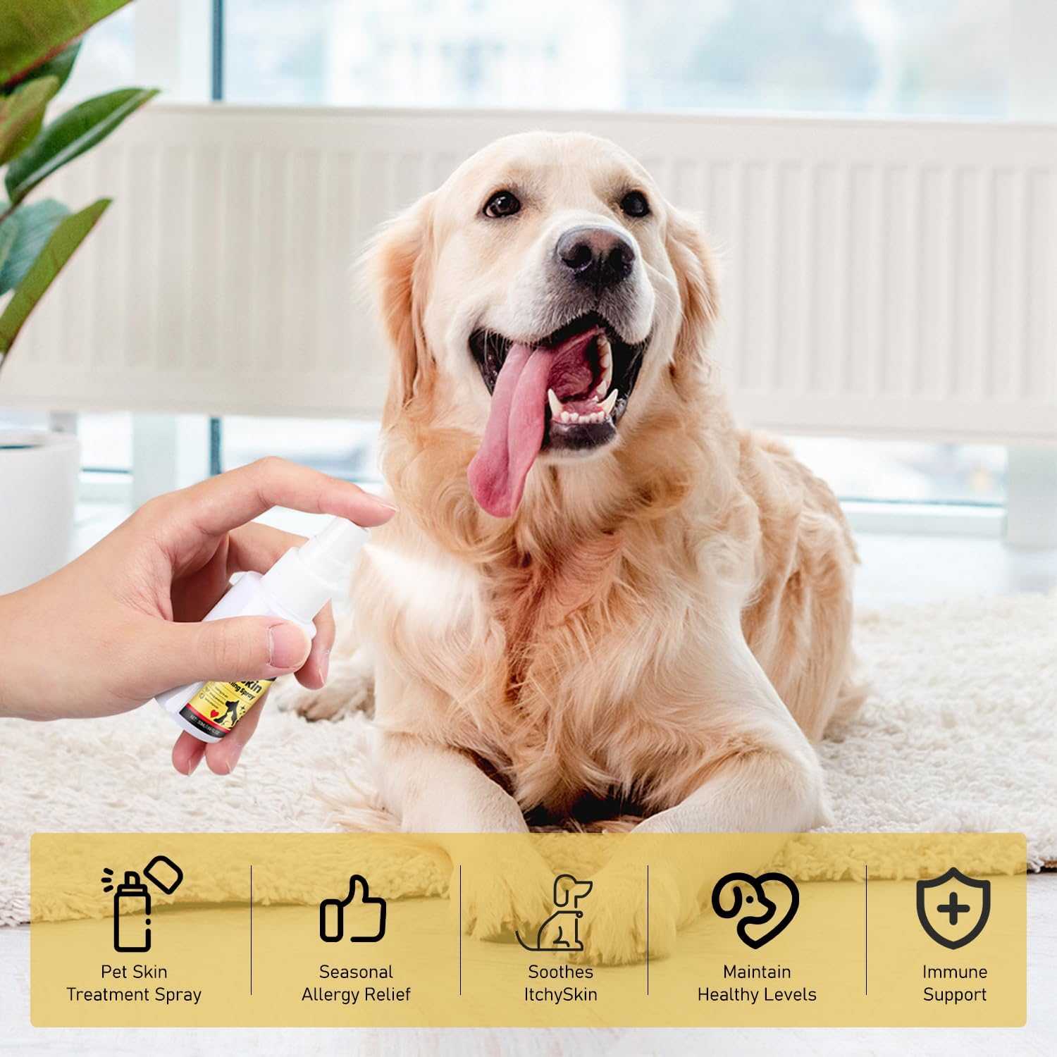 2Pcs Pet Skin Soothing Spray for Dogs,Pet Skin Treatment Spray for Dogs and Cats - Nature Soothing Solution for It-chy Skin and Reduces Scratching,Pet Skin Soothing Spray for All Animals(50ml/1.69oz)