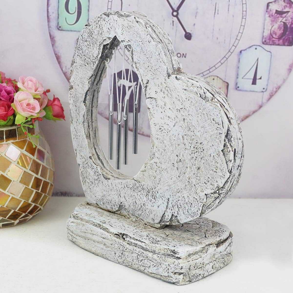 Heart Shaped Paw Print Pet Memorial Stone - Dog Grave Marker for Loss of Pet