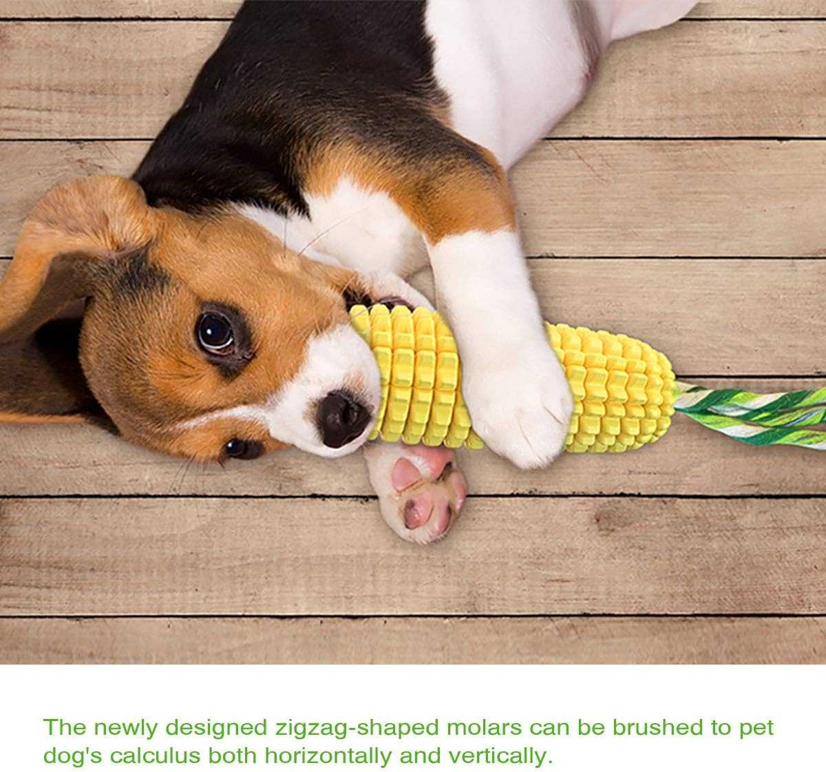 Carllg Dog Chew Toys for Aggressive Chewers, Indestructible Tough Durable Squeaky Interactive Dog Toys, Puppy Teeth Chew Corn Stick Toy for Small Medium Large Breed