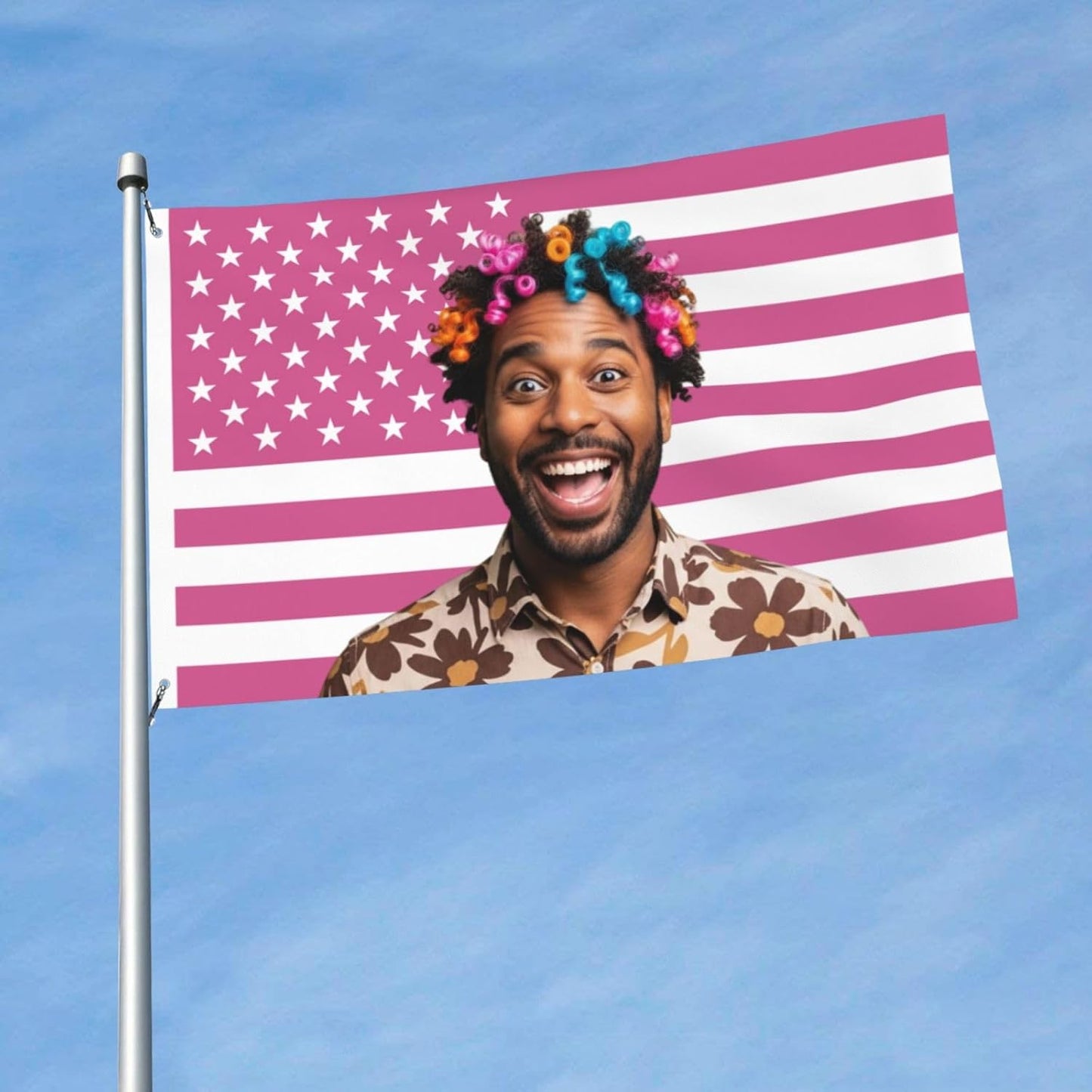 Custom Pink American Flag 3x5 ft with Personalized Image, Decorative Flag for Bedrooms, Living Rooms, Dormitories, Events and Wall Display