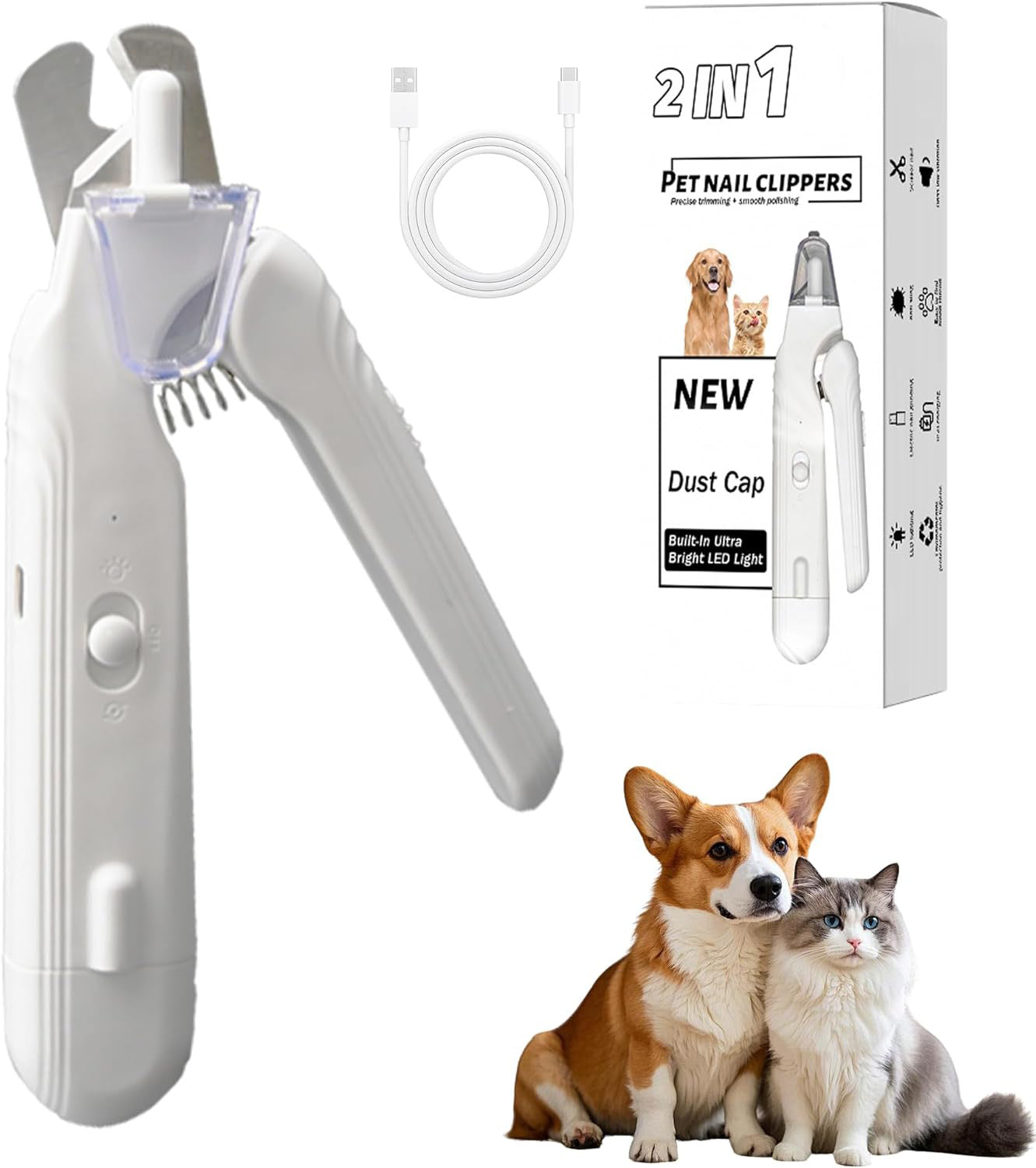 The SafeTrim Dogs Cats Pets Claw Trimmer with LED Lights