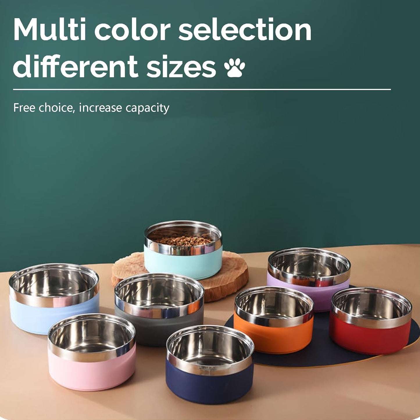 Personalized Dog Bowls with Name, Customized Steel-stanless Pet Water Bowls for Both Cat & Dog