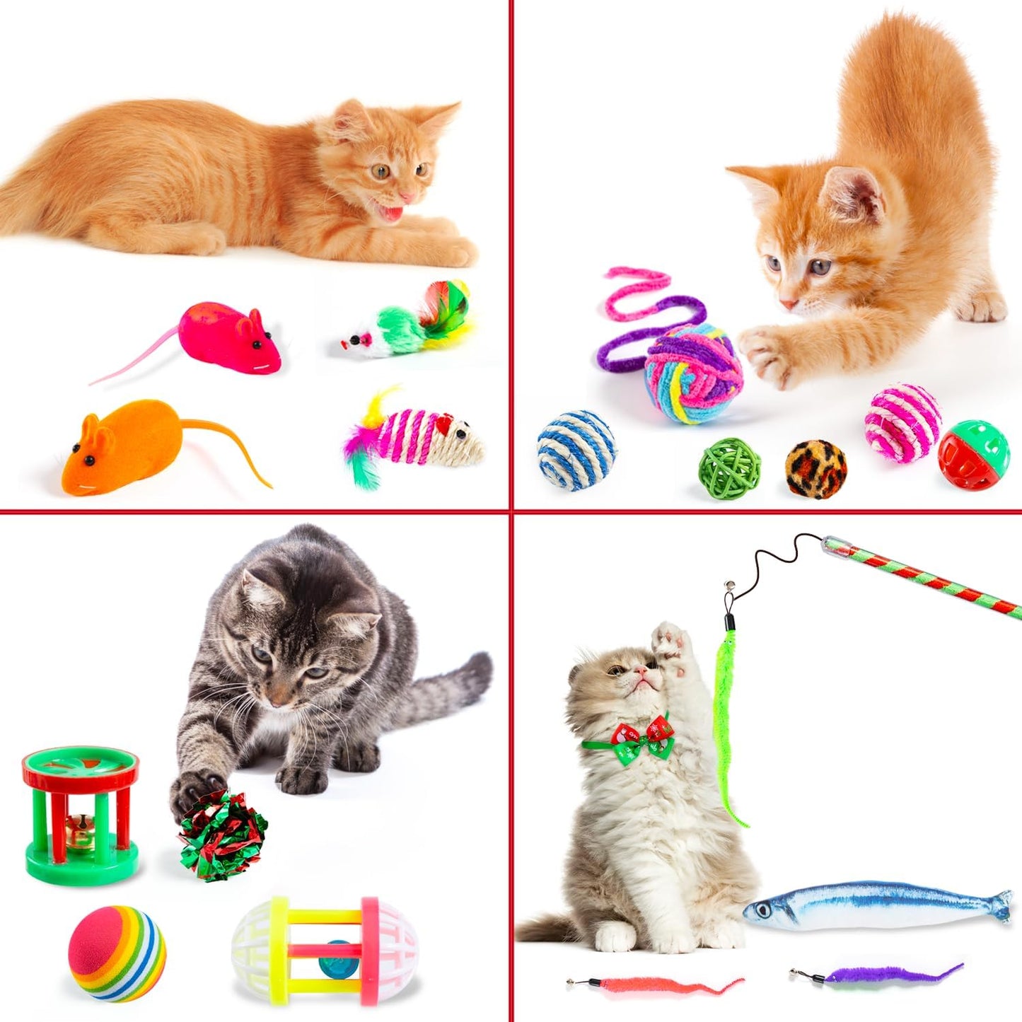 Cat Advent Calendar 2025, 24 Days Cat Toy Countdown Calendar Christmas Toys for Kitten with Catnip Toys, Mice, Xmas Gifts for Cat Lovers