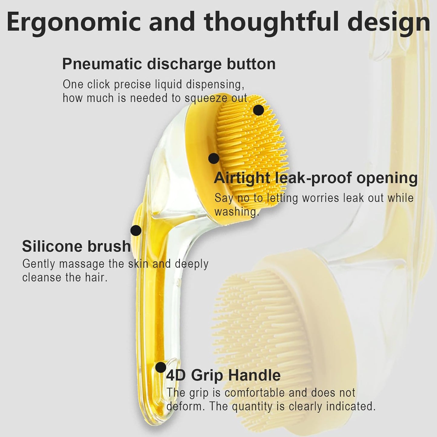 Dog Brush 2-in-1 Pet Bath Brush with Soap Dispenser, Dog Shampoo Brush Bubble Maker 2025 - Dog Bath Scrubber for Bathing, Grooming & Massage - for Long/Short Haired Dogs & Cats (green)