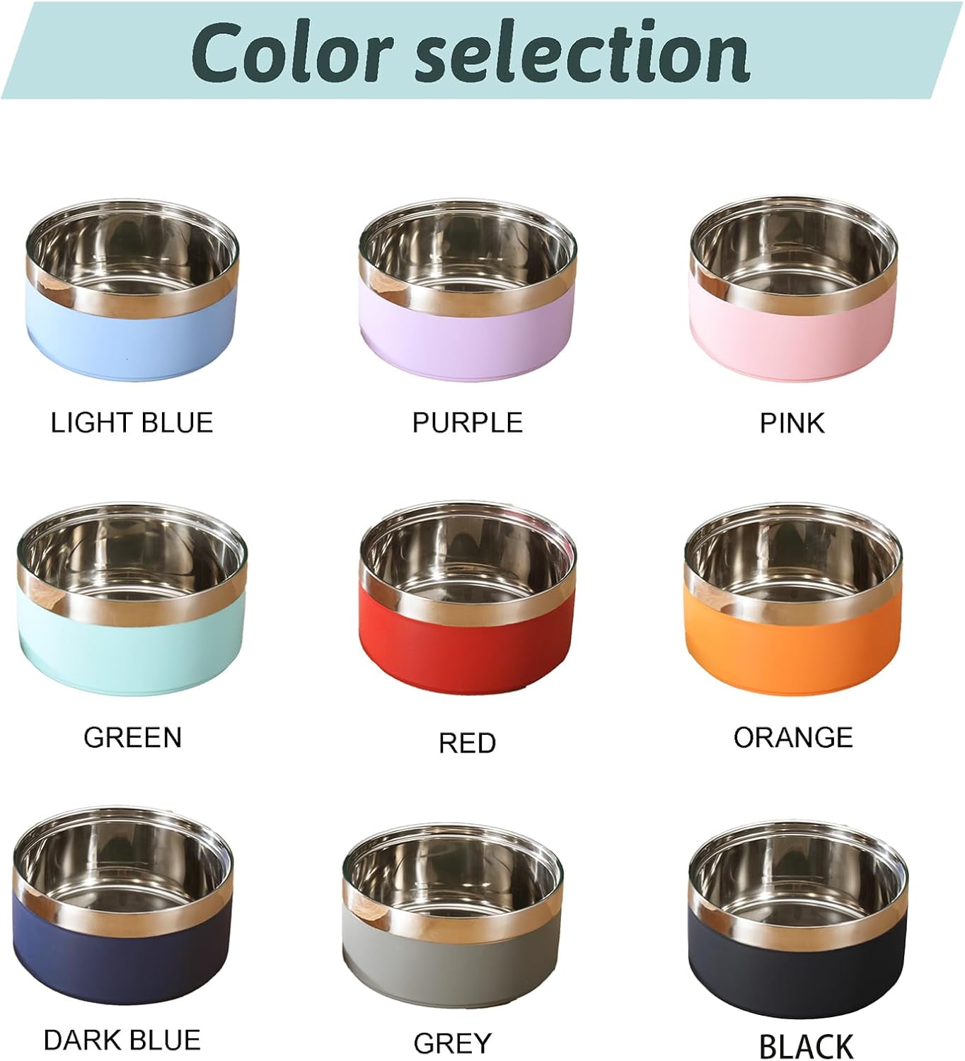 Personalized Dog Bowls with Name, Customized Steel-stanless Pet Water Bowls for Both Cat & Dog