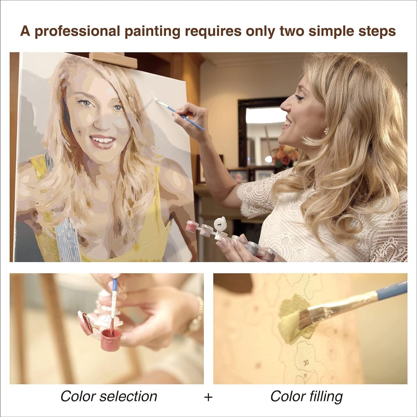 Texture of Dreams Personalized Paint by Numbers Kit for Adults, Acrylic Painting Oil Painting on Framed & Stretched Canvas