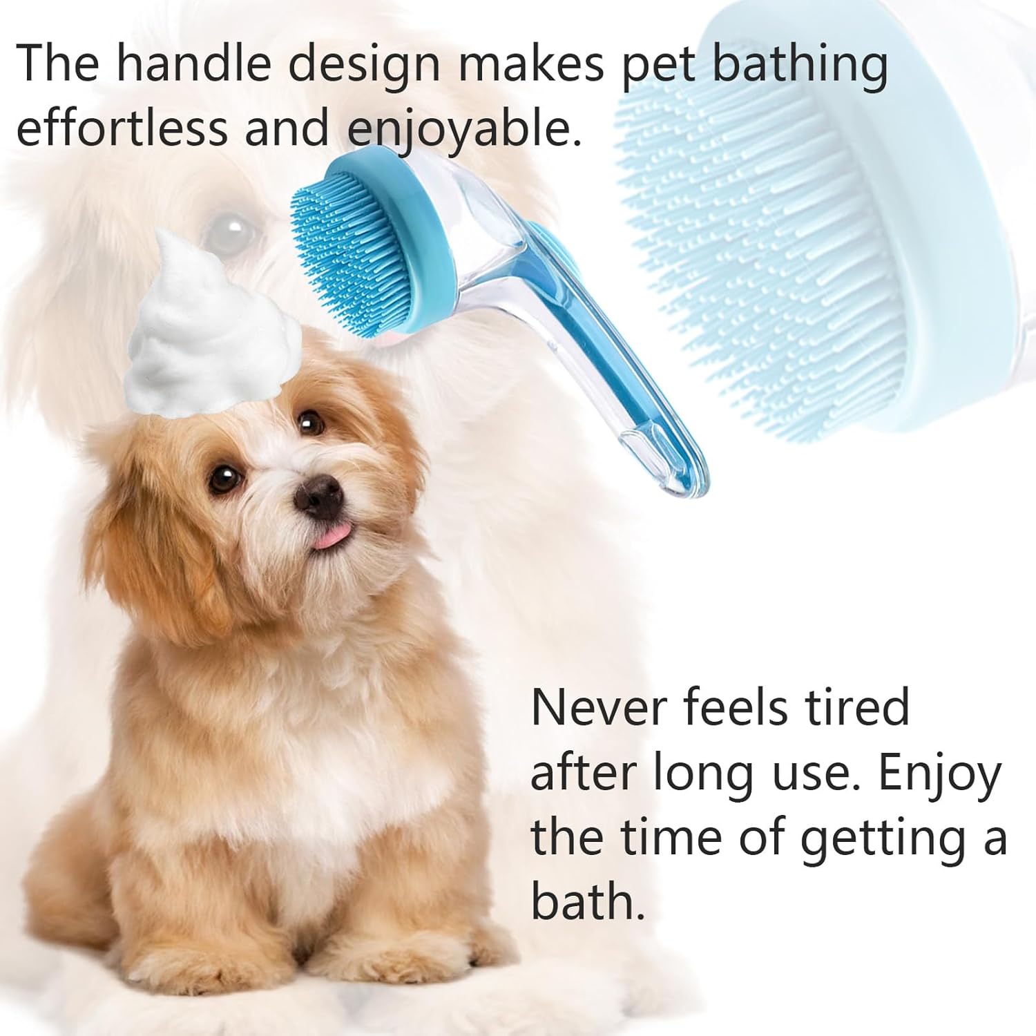 Dog Brush 2-in-1 Pet Bath Brush with Soap Dispenser, Dog Shampoo Brush Bubble Maker 2025 - Dog Bath Scrubber for Bathing, Grooming & Massage - for Long/Short Haired Dogs & Cats (green)
