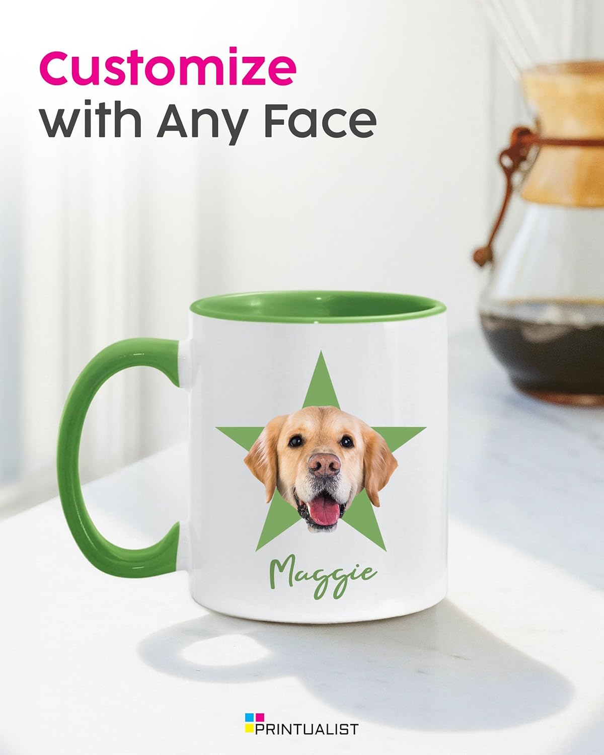 Custom Mugs With Star Face Pictures - Personalized Mugs with Face, Image - Customized Cups, Customized Funny Kitchen Gift, Fun Coffee Cups