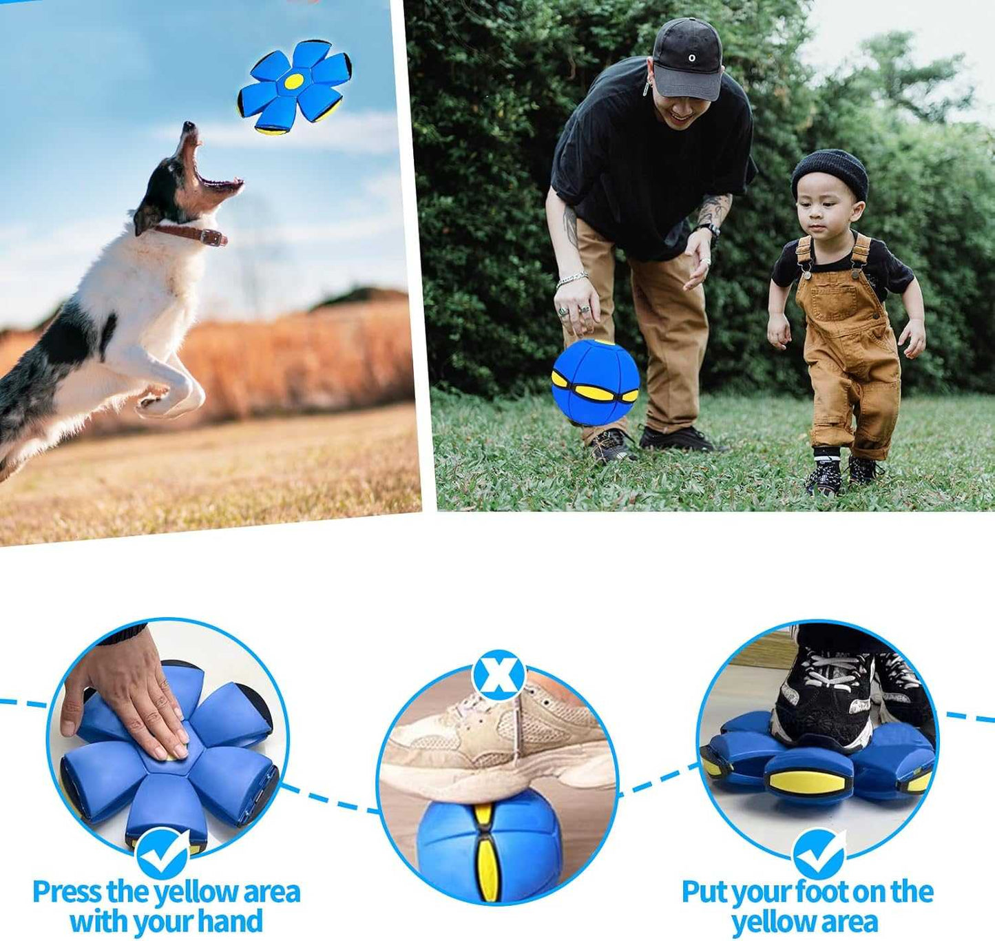 2PCS Dog Flying Disc Toy, Pet Toy Flying Saucer Ball with 3 Light for Dogs, Dog Toy Outdoor Toy Doggy Disc Ball, Outdoor Games