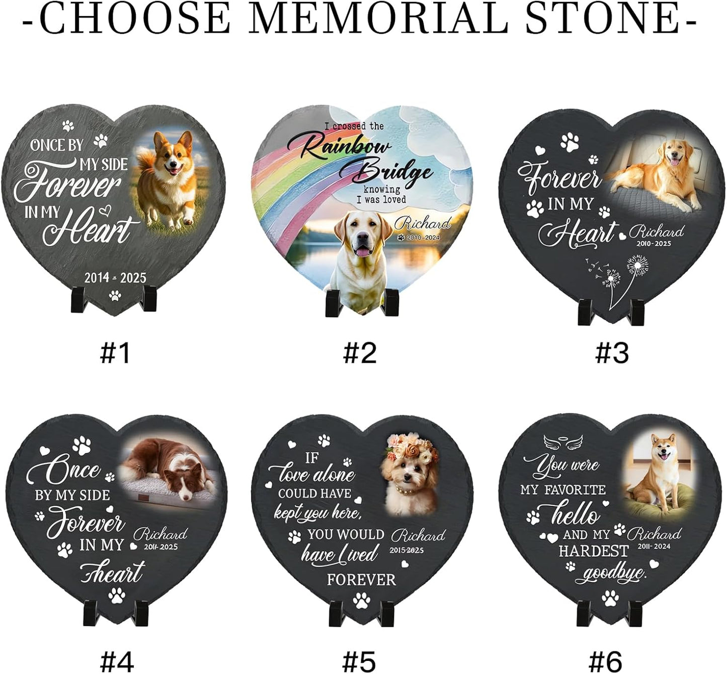 Personalized Pet Memorial Stone - Custom Dog Grave Marker with Name & Photo - Sympathy Gifts for Loss of Beloved Dog