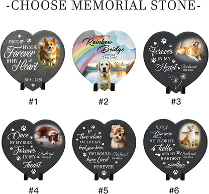 Personalized Pet Memorial Stone - Custom Dog Grave Marker with Name & Photo - Sympathy Gifts for Loss of Beloved Dog