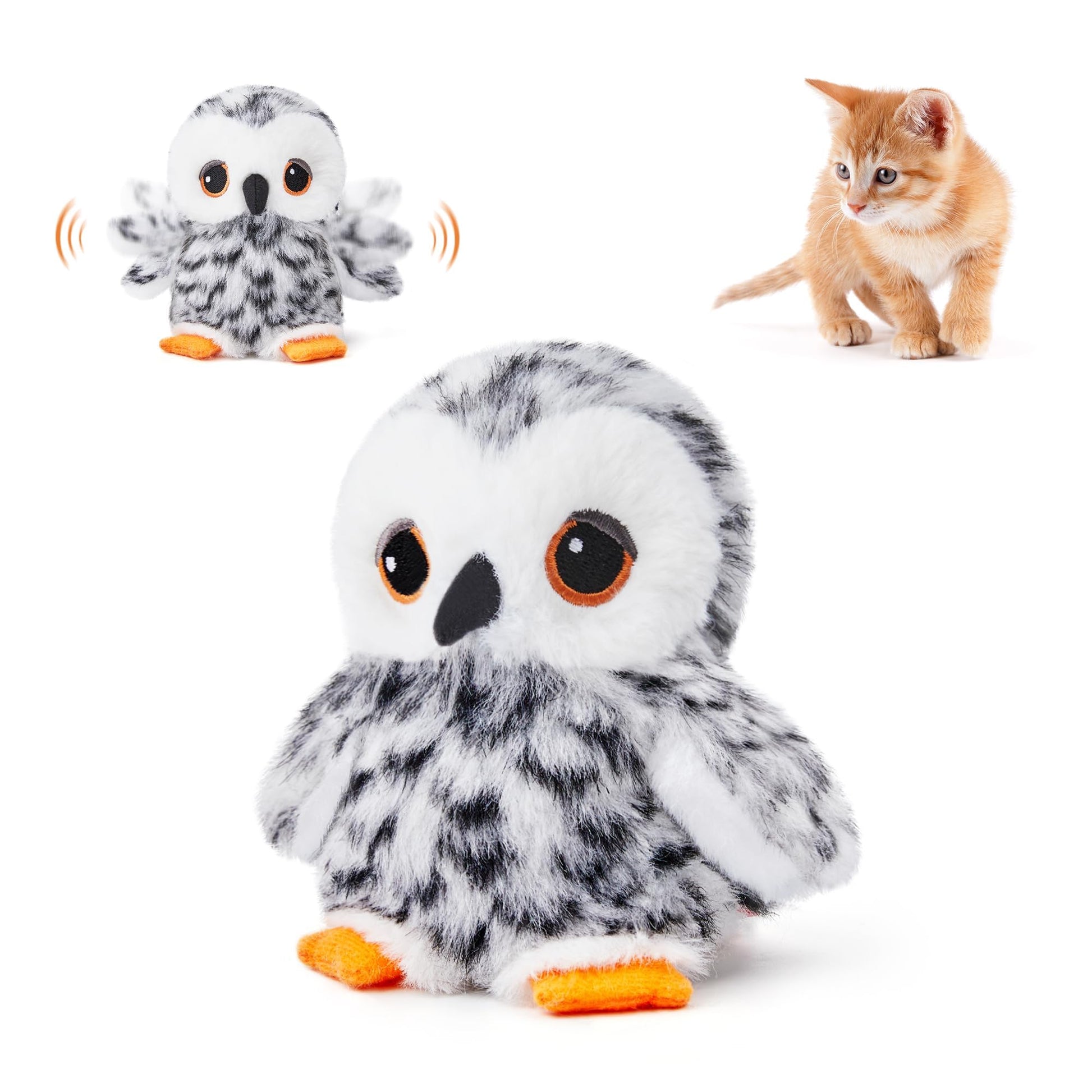 Potaroma Cat Toys Flapping Bird (No Flying), Lifelike Sandpiper Chirp Tweet, Rechargeable Touch Activated Kitten Toy Interactive Cat Exercise Toys for All Breeds Cat Kicker Catnip Toys 4.0"