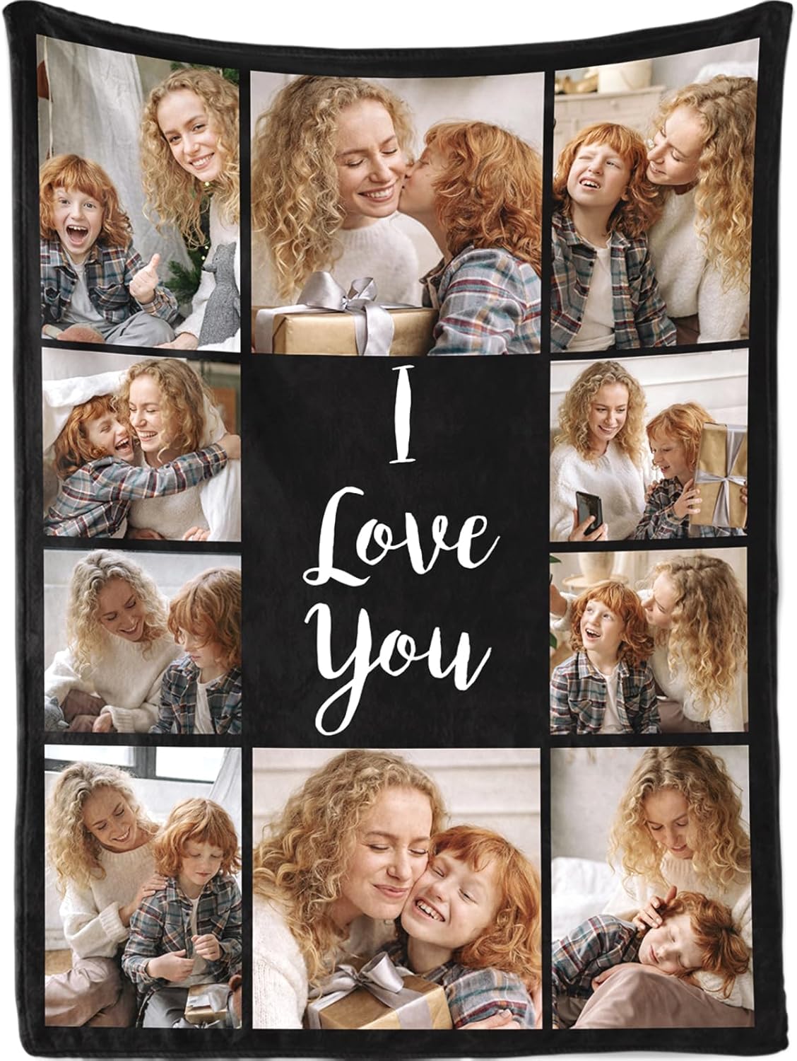 Mothers Day Birthday Gifts for Mom Custom Blanket with Pictures Text Personalized Flannel Photo Blankets Customized Throw Gift for Women