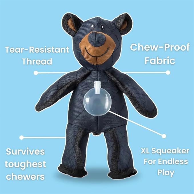 Indestructible Teddy Bear Toy for Dogs - Stuffed Plush Dog Squeaky Toy - The Calm Pet