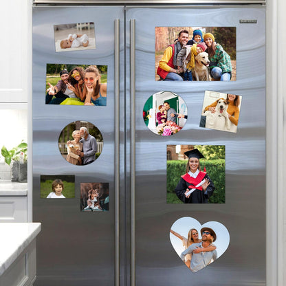 Custom Photo Magnet, Personalized Picture for Kitchen Fridge, Locker and Office Magnets with Variation Shapes and Four Differents Sizes