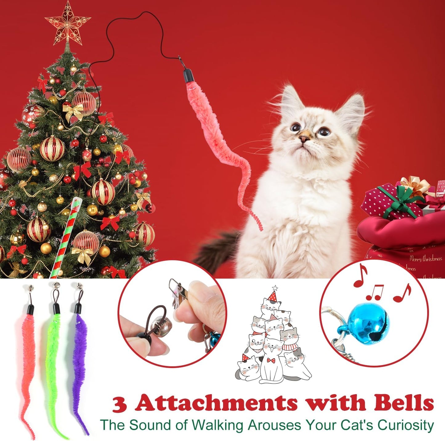 Cat Advent Calendar 2025, 24 Days Cat Toy Countdown Calendar Christmas Toys for Kitten with Catnip Toys, Mice, Xmas Gifts for Cat Lovers