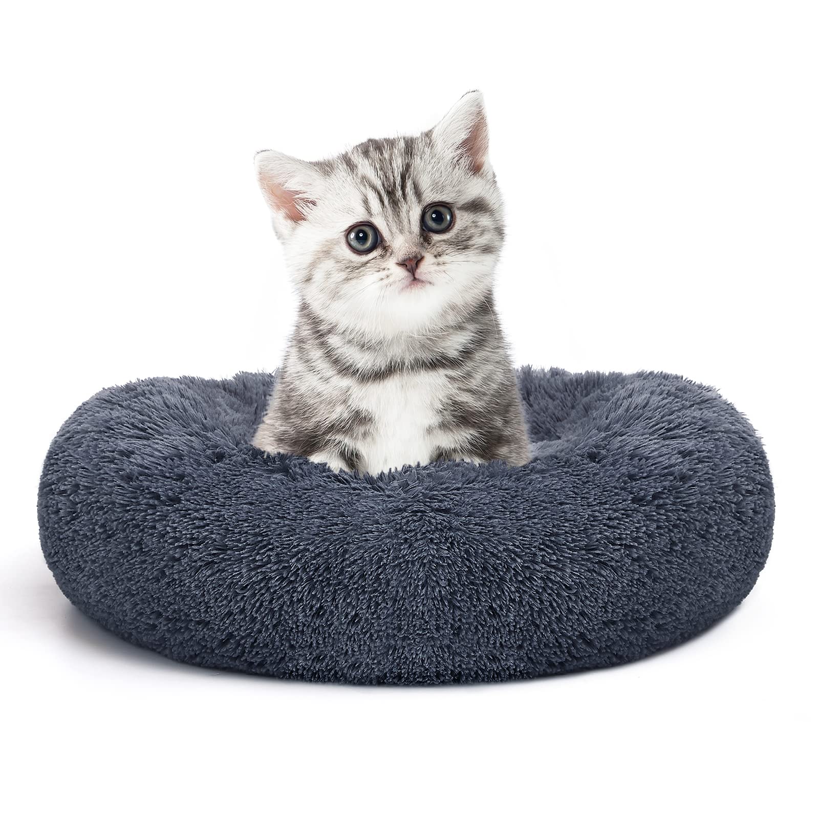 MIXJOY Ultra Soft & Comfortable Donut Cuddler Round Dog & Cat Bed (30'', Brown)