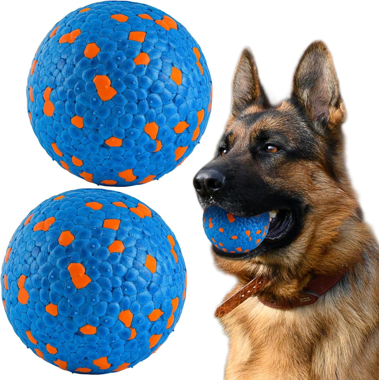Dog Balls, Indestructible Tennis Balls for Dogs, Durable Bouncy Dog Toy Balls for Aggressive Chewers