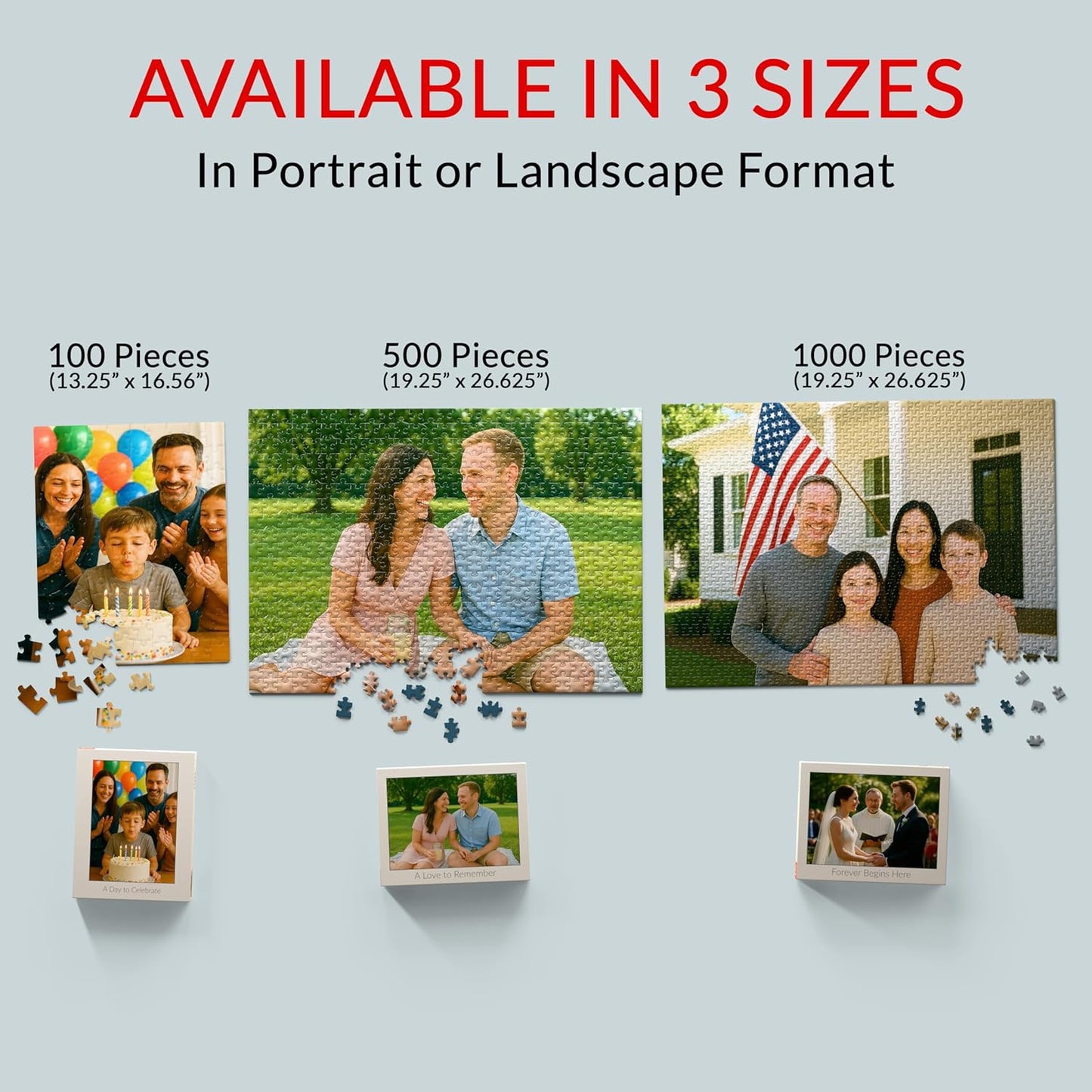 MyPuzzle Custom Photo Puzzle - Personalized Jigsaw Puzzle Made from Your Own Picture, Ideal Gift for Birthdays, Mother's Day, Valentine's Day