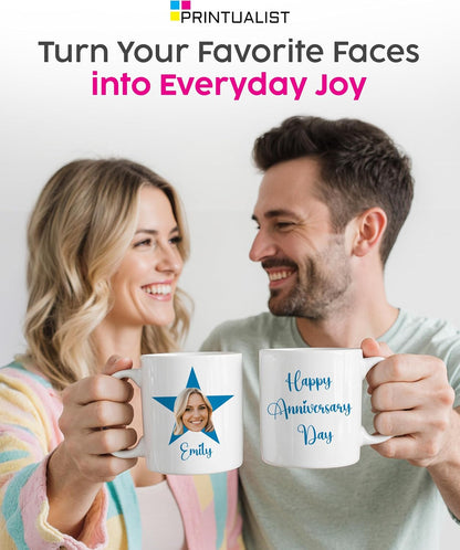 Custom Mugs With Star Face Pictures - Personalized Mugs with Face, Image - Customized Cups, Customized Funny Kitchen Gift, Fun Coffee Cups