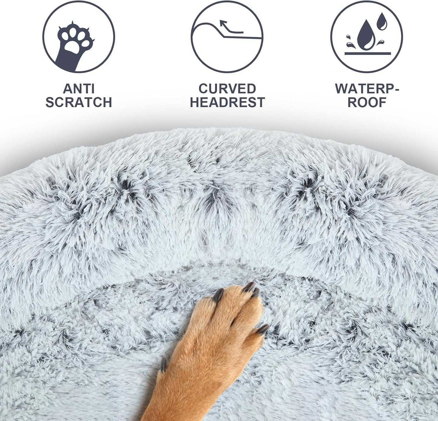 Luxurious Dog Couch Bed Protector for Dogs Memory Foam, Removable Fluffy Plush Pet Couch Cover for Dogs Washable, Calming Dog Sofa Beds, Waterproof Couch Protector, Pet Beds Mats for Couch(L)