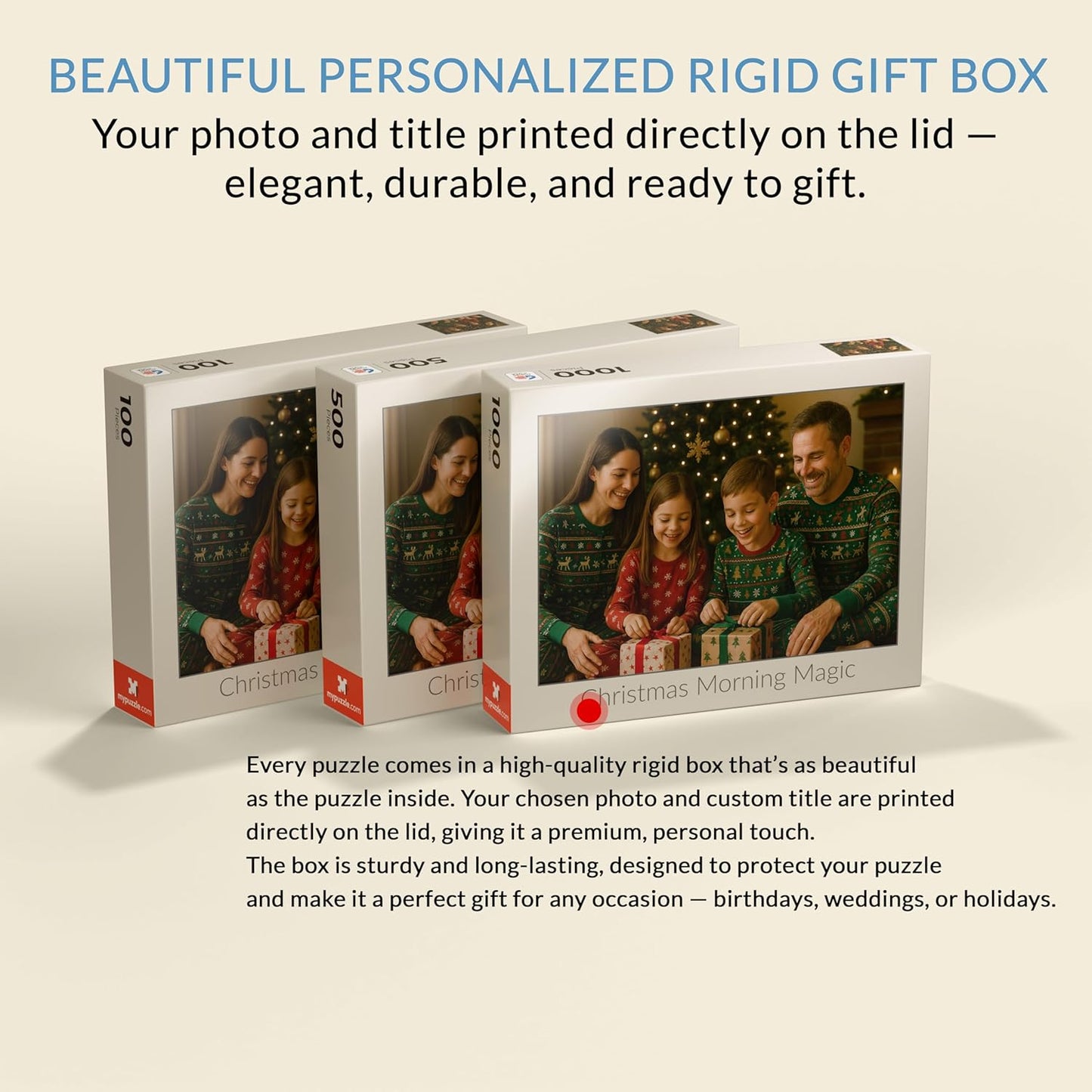 MyPuzzle Custom Photo Puzzle - Personalized Jigsaw Puzzle Made from Your Own Picture, Ideal Gift for Birthdays, Mother's Day, Valentine's Day