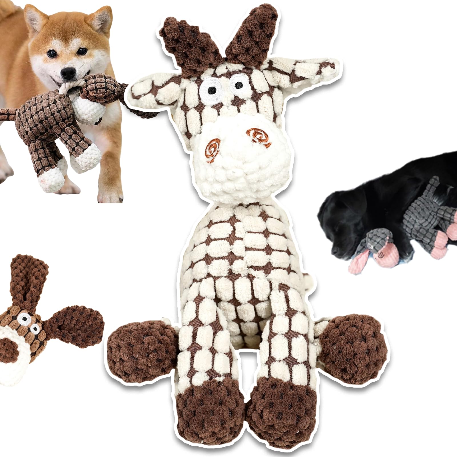 Bite Buddy Chew Toy for Dogs Indestructible, Petsboro Bitebuddy Dog Toys, Dog Stuffed Animals Chew Toys with Squeakers, Bite-Resistant Pet Plush, for Medium and Small Dogs (A+B)