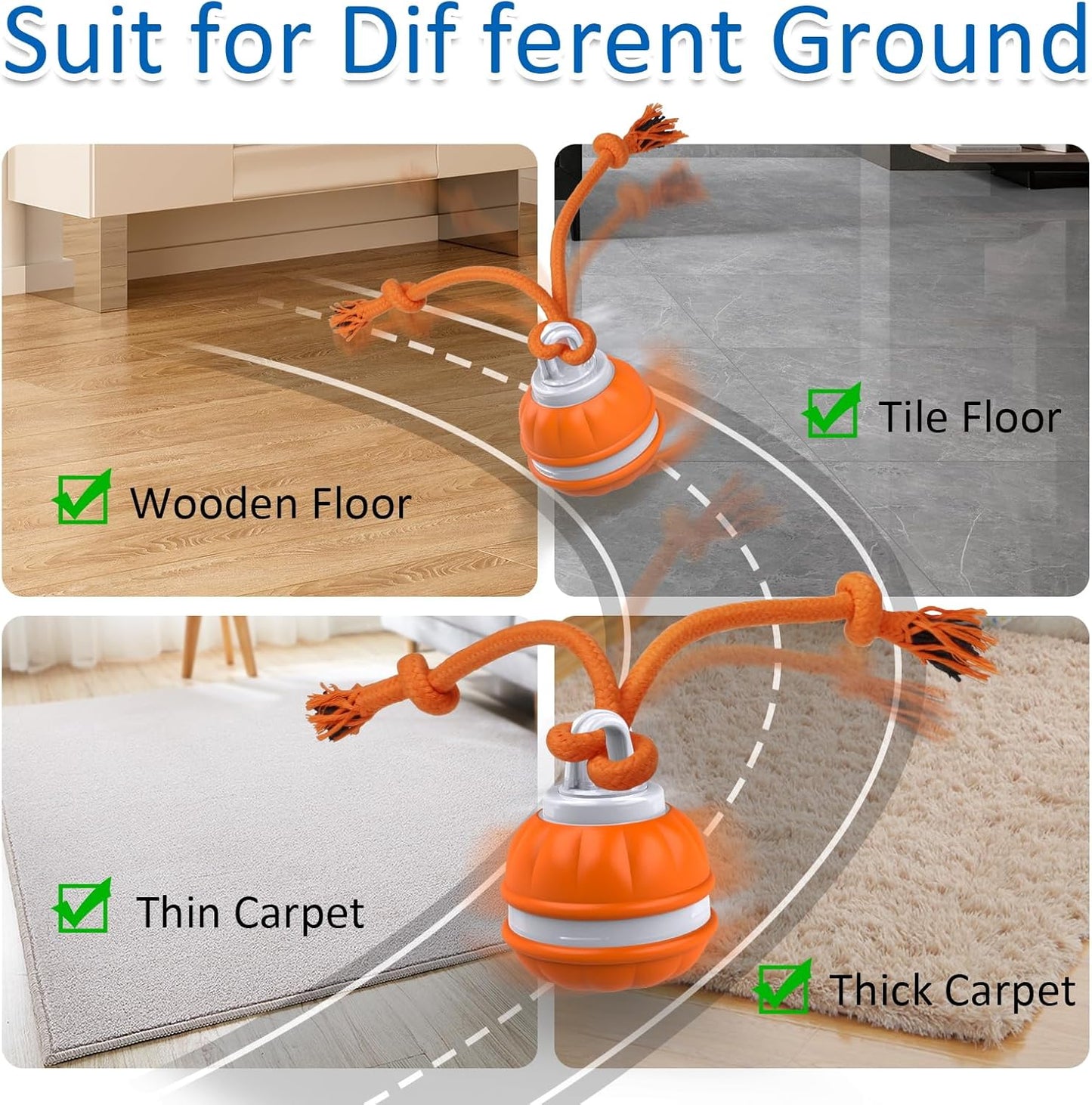 Interactive Dog Toys, Motion Activated Dog Ball, Automatic Rolling Ball Toys for Puppy/Small Dogs